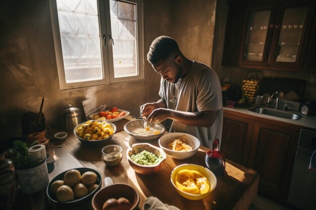 chef preparando plato