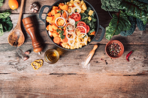 plato casero en mesa